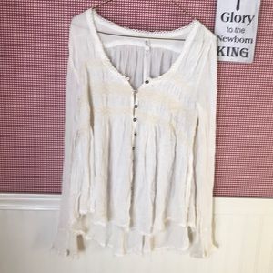 Ivory bluebird Free People tunic